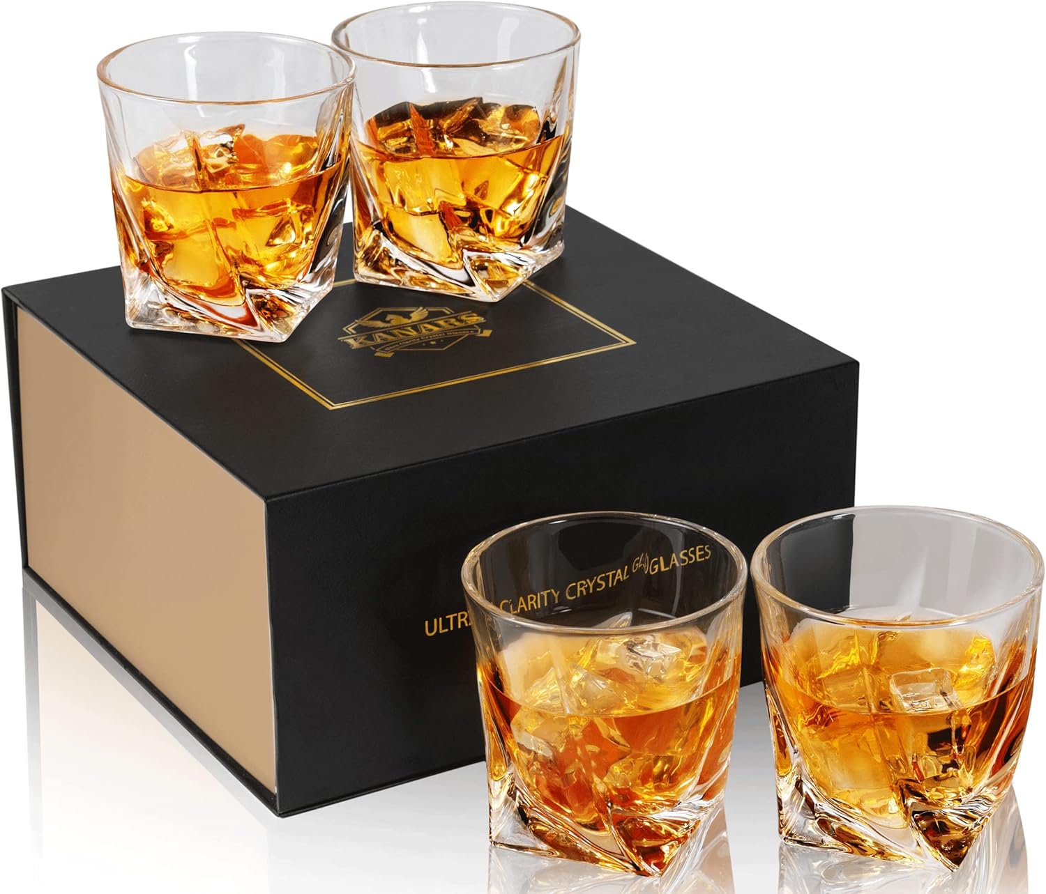 KANARS Crystal Old Fashioned Glasses
